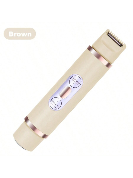 1pc Women's Dual-Headed Electric Hair Remover For Lips, Underarms, Legs, With Pink & Brown Abs Material