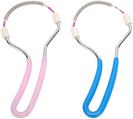 Spring Facial Hair Remover, Manual Face Epilator Coil Hair Removal Portable Handheld Threading Tool Stainless Steel Device with Handle for Women Removing Chin Cheek Mustache Upper Lip Neck Sideburns