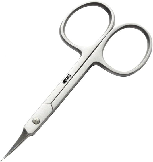 Xios Cuticle Scissors Fine Curved Blade Effetient Slim Manicure Scissors for Cuticles Professional Small Scissors with Precise Pointed Tip for Eyebrow Eyelash and Dry Skin (Classic)