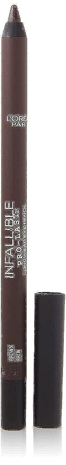 L'Oreal Paris Makeup Infallible Pro-Last Pencil Eyeliner, Waterproof and Smudge-Resistant, Glides on Easily to Create any Look, Brown, 0.042 oz.