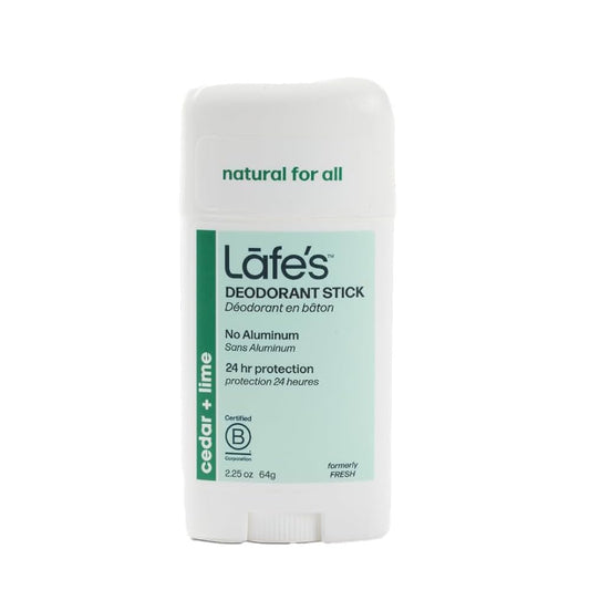 Lafe's Natural Deodorant | 2.25oz Aluminum Free Natural Deodorant Stick for Women & Men | Paraben Free & Baking Soda Free with 24-Hour Protection (Cedar & Lime, 2.25 Ounce)
