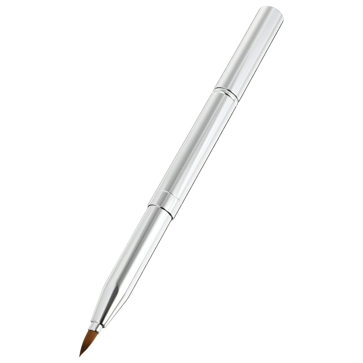 beaupretty Retractable Lipstick Brush with Cover Travel Metal Shell Lip Gloss Applicator Makeup Tools