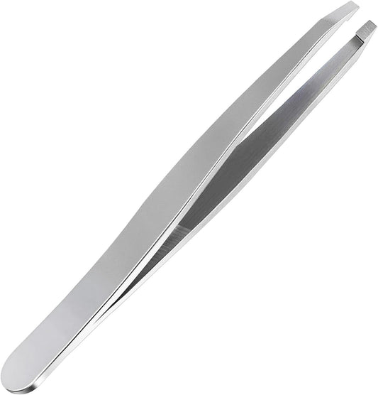 Slant Tweezers with Travel Case, Tweezers for Women Facial Hair, Precision Eyebrow Hair Removal Tweezers, Professional Stainless Steel Ingrown Hair Tweezers, Gifts for Women & Men