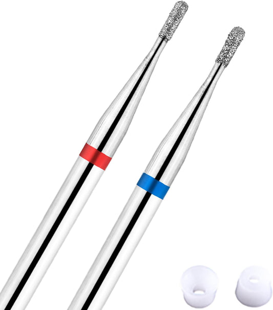 Acycoin2A 2pcs Round Tapered Cuticle Clean Nail Drill Bit (I)