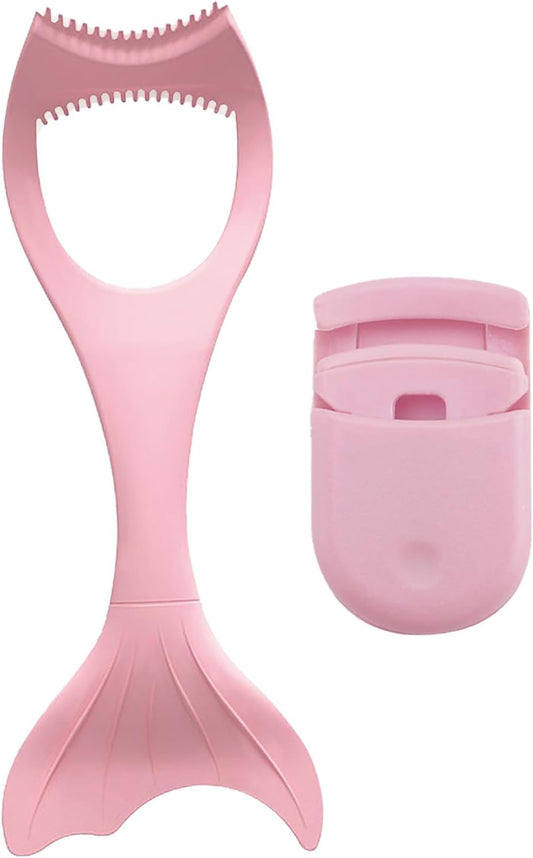 New 2024 Detachable 3 in 1 Eyelashes Tools Mascara Shield Applicator Guard, Eyeliner Stencil, Eyeshadow Stencil, Pink Lash Curler, Winged Eyeliner Tool, Lash Buddy, Gift for Women, 2 Pack