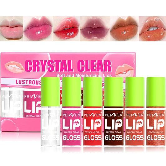 6 Colors Mini Fat Oil Lip Drip,Hydrating Lip Glow Oil,Shiny Transparent Toot Plumping Lip Gloss,Korean Fashion Lip GlossLip Oil Tinted for Dry Lips Lip Care Product,Nice Gift for FriendsÉ