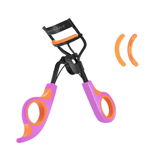 Eye Lash Curler, Premium Quality Eyelash Curlers, Come with 2PCS Extra Eyelash Curler Refills, Superior Curling Effect - Orange Purple Handle