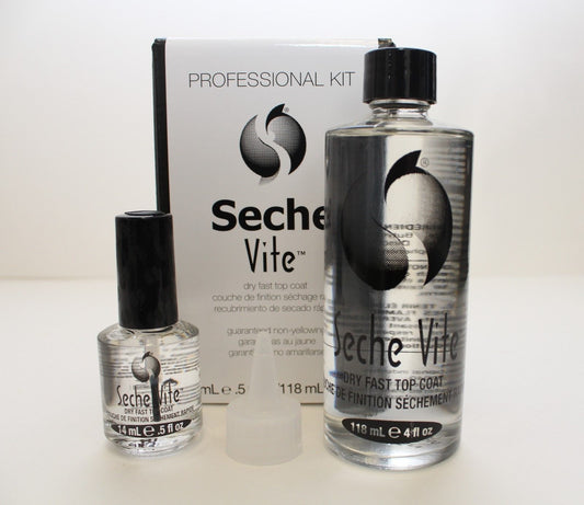 SECHE VITE - Dry Fast Top Coat Bundle -  4oz/118mL Refill + 0.5oz