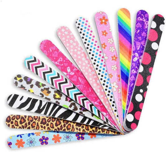 Professional Nail File, Colorful Emery Boards, Manicure Pedicure Tool and Nail Buffering Files, 12 Pack