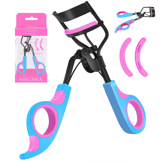 Eye Lash Curler, Premium Quality Eyelash Curlers, Come with 2PCS Extra Eyelash Curler Refills, Superior Curling Effect (Pink Blue Handle)