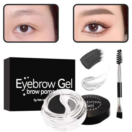Yaami Eyebrow Gel Brow Pomade Clear Brow Gel and Eyeliner Gel for Defined and Gorgeous Brows,Long-lasting, Easy to Apply with Eyebrow Brush(#06)