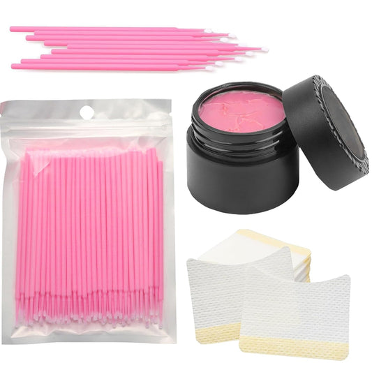 Eyelash Extension Remover Kits, 5g False Eyelash Glue Remover Cream Disposable Microbrush Mascara Wands Eyelashes Patch Sticker for False Lash Remover for Lash Extensions