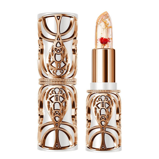 Crystal Flower PH Lip Balm Color Changing Magic Lipstick Jelly Flower Luxury Lip Balm Mood Lipstick Color Changing Long Lasting Nutritious Lip Gloss Clear Lipstick