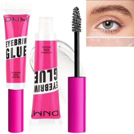 Tinted Thickening Brow Mascara,Brow Fast Sculpt,Waterproof, Transfer-proof, Brush to Fill in Eyebrows and Cover Gray Hairs - Cruelty Free - Light Medium Brown (2 Pack) (09 transparent brow glue)