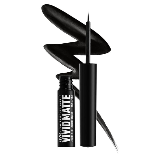 NYX PROFESSIONAL MAKEUP Vivid Matte Liquid Liner, Smear-Resistant Eyeliner with Precise Tip - Black