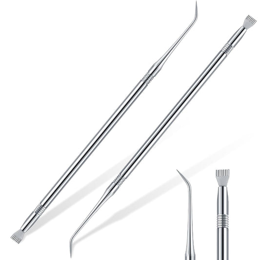 Chumia 2 Pieces Eyelash Lift Perm Tool Lash Separator Tint Tool Stainless Steel Metal Lash Lift Rods Tool for Eyelash Eyebrow Perming Tinting Curling Extensions Supplies (Silver,Comb)