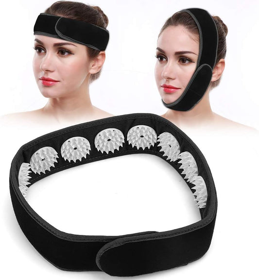 Acupressure Wrap Headband, Portable Massage Headband for Relief Neck and Head Pain Soreness Muscle Stress and Relaxation Meditation(Black)