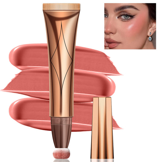 Pink Cream Blush,Xcreando Matte Liquid Face Blush with Cushion Applicator Silky Beauty Wand Waterproof Lightweight Natural Face Blendable Wand with Dewy Finish(#02 Pink Blush)