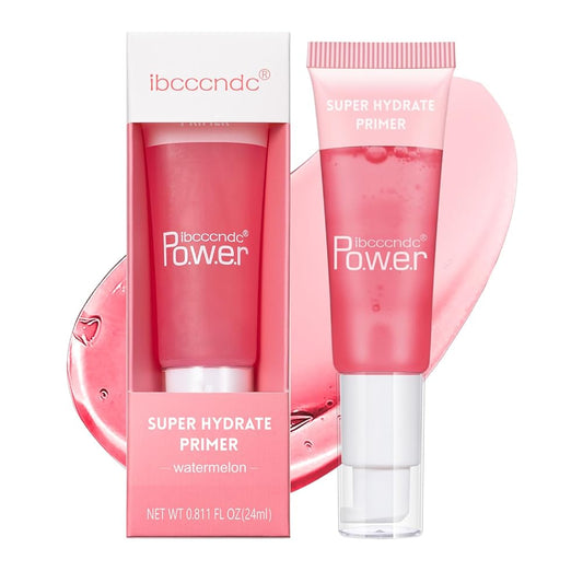 24ml Super Hydrate Primer - with Watermelon Extract - Gel-Based & Hydrating Face Primer For Smoothing Skin & Gripping Makeup, Moisturize & brighten Foundation Primer for All Skin (Red)