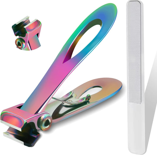 Toenail Clippers for Thick Nails, Toe Nail Clippers for Women, Long Handle Effortless 17mm Wide Jaw Opening for Men & Seniors, Extra Large Heavy Stainless Steel Nail Clippers with Storage Set