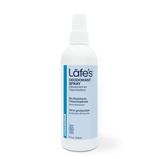 Lafe's Natural Deodorant | 8oz Aluminum Free Natural Deodorant Spray for Women & Men | Paraben Free & Baking Soda Free with 24-Hour Protection | Unscented | Packaging May Vary