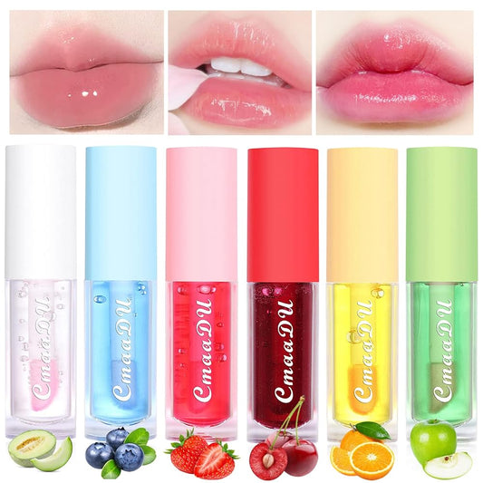 Hydrating Lip Oil Plumping Lip Tint Moisturizing Lip Gloss, Transparent Lip Balm Care Stick Nourishing Repairing Non-sticky, Moisture&Lighten Lip Lines