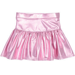 Metallic Gathered Skort, Light Pink