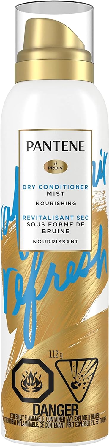 Pantene Dry Conditioner Mist Spray for Hair, Hydrates and Softens Dry Hair with Vitamin B5, Safe for Color Treated Hair, Pro-V Refresh, 3.9oz