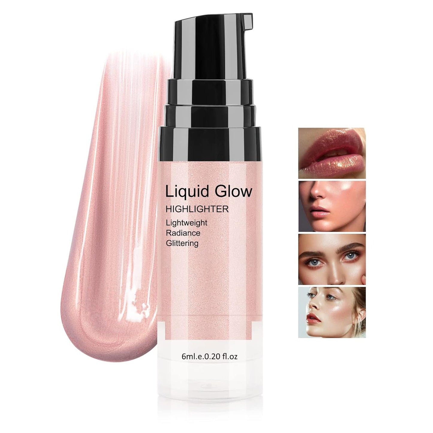Boobeen Liquid Highlighter - Shine Shimmer Makeup Bronzer Smooth Glow Illuminator Drops Liquid Highlighter Nude Glow Glitter Illuminizing Contour for Face & Body, for Radiant Skin