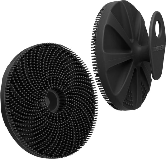INNERNEED Food-Grade Silicone Body Scrubber Exfoliating & Massaging Shower Brush, More Hygienic Bathing Tool, for All Skin Types, Lathers Well, Longer Service Life (Black)