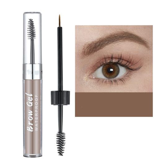 MAEPEOR Waterproof Eyebrow Gel 8 Colors Full-pigmented Long Lasting Liquid Brow Gel for Fuller & Defined Looking (#03 Medium Brown_