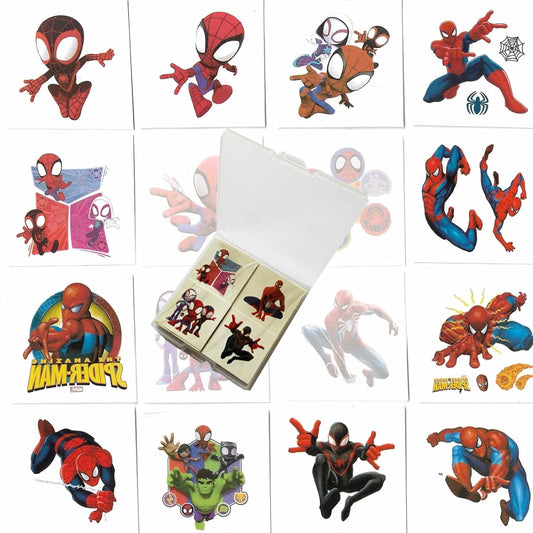 80Pcs Spidey Temporary Tattoos for Kids Spidey and His Amazing Birthday Party Supplies Decorations Favors Fake Tattoo NIY Stickers Arts For Gift Birthday Party 40 Designed Characters(2 of each)
