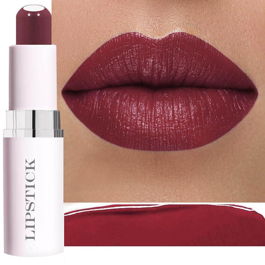 TWLBXMG 2 in 1 Brown Red Lipstick and Lip Balm - Moisturizing Lip stick Glossy long lasting lipstick for women Girl Lightweight and Hydrating Vitamin E Formula for Dry Lip Care Vegan (07)