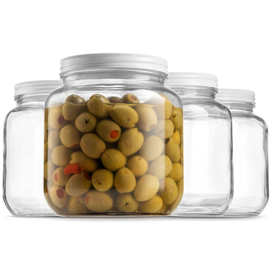 Glass Mason Jar with Metal Lid for Fermenting, Sun Tea, Kombucha, Dry Food Storage