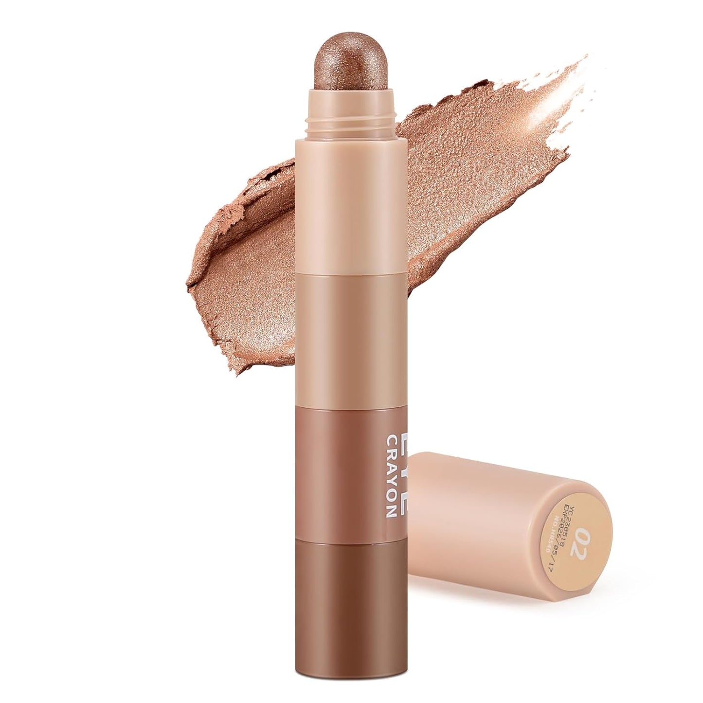 Apooliy 4 Colour Eyeshadow Pencil, Pearl Matte Fine Glitter Eyeshadow Stick, Smooth Creamy Nude Eyeshadow Pencil, Face & Eye Highlighter Pen, Highly Pigmented Eyeshadow Crayon