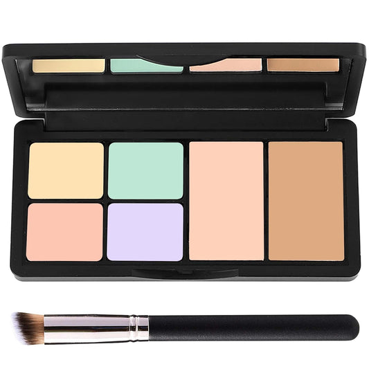 6 Colors Correcting Concealer Contour Palette,Concealer Cream Contour Makeup Palette for Dark Circles,Freckles,Redness,Conceals Blemish,Contouring Foundation Highlighting Makeup Kit with Brush_01#_
