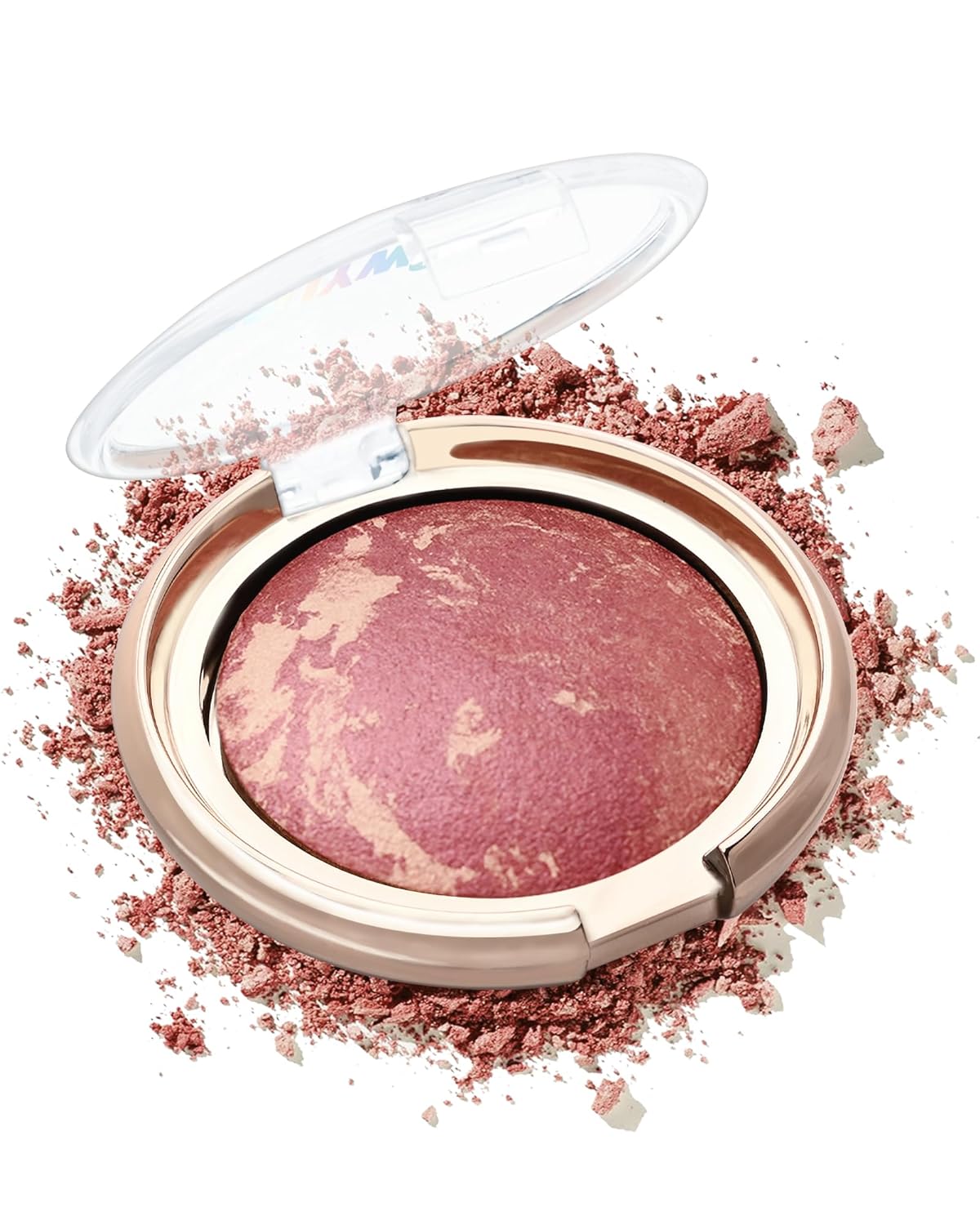 Baked Powder Blush-Brighten Glow Marbleized Blush Powder Palette,Lightweight Shimmery Cruelty-Free face Blush for Cheeks,Eyeshadow & Highlight,Makeup Gift for Women rubores de maquillaje(0.49Ounce)-04