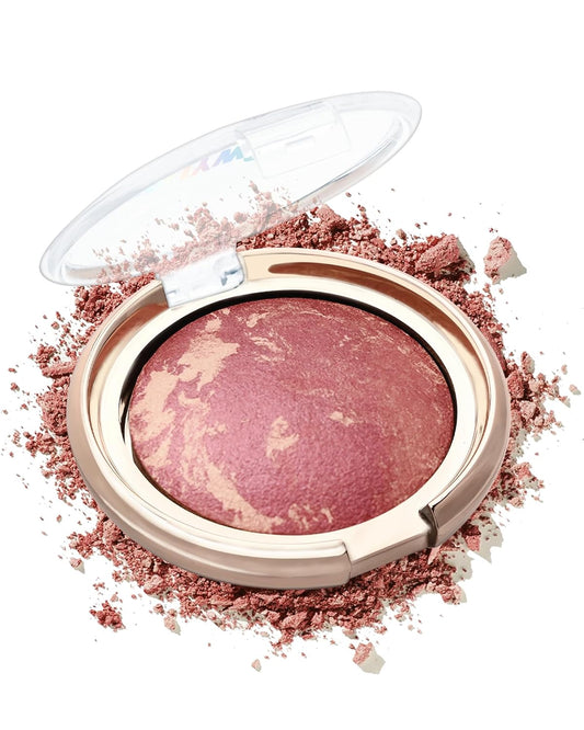 Baked Powder Blush-Brighten Glow Marbleized Blush Powder Palette,Lightweight Shimmery Cruelty-Free face Blush for Cheeks,Eyeshadow & Highlight,Makeup Gift for Women rubores de maquillaje(0.49Ounce)-04