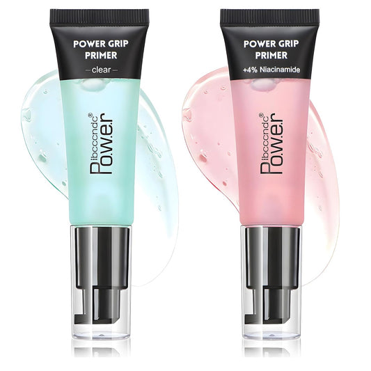 HOSAILY 2 Pcs Hydrating Face Primer Makeup, Gel-Based Power Clear Grip Gel Primer for Moisturizing Gripping and Smoothing Skin, Long-Wearing Pore Eraser Blur, Even Skin Tone Brightening Skin Makeup