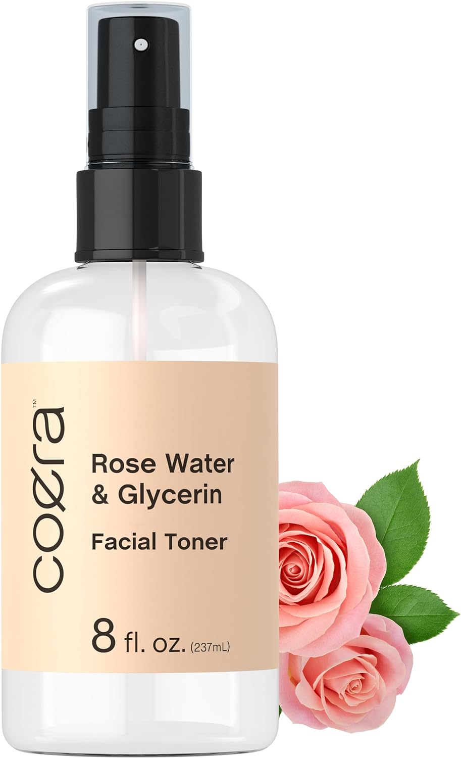 Coera Rose Water & Glycerin Spray for Face | 8 fl oz | Hydrating Facial Toner and Moisturizing Mist for Skin and Hair | Free of Parabens, SLS, & Preservatives | Packaging May Vary