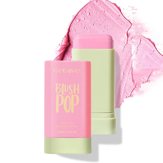 Tiejdhr Multi-Use Makeup Blush Stick, Beauty Tinted Solid Blush Stick, 3-in-1 Cream Blush Stick for Cheek/Eyes/Lips, Waterproof Moisturizer Stick, Suitable for All Skin (01# Shy Pink)