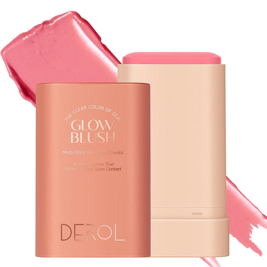 Cream Blush Stick, Multi-use Stick Blush Makeup for Cheek and Lip, Monochromatic Blush Face Beauty Wand for Women, Long Lasting, Waterproof, Moisturizer, Matte Finish, 1oz (#01 Pink)