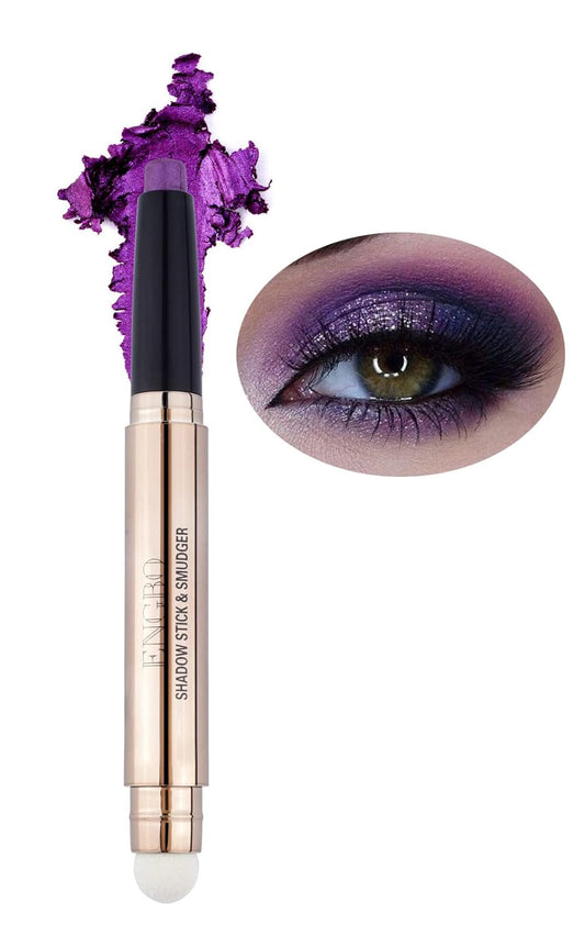 iGuzvaw Cream Eyeshadow Stick,2 IN 1 Eye Shadow Pencil Crayon Makeup with Smudger,Multi-Dimensional Eyes Look,Waterproof Long Lasting Hypoallergenic Eye Shadow Sticks (08# Violets Shimmer)