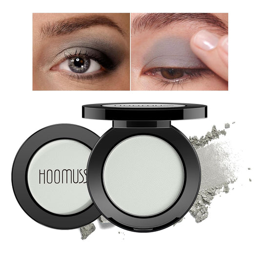 HOOMUSS Single Grey Matte Eyeshadow Handmade Bold Eye Sahdow Pressed Powder Palette, High Pigmented & Long Lasting, Intense Color Grey Eyeshadow (Grey)