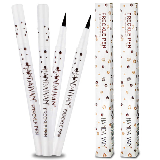 Witcrskm Freckle Pen 2 Colors, Natural Like Fake Freckles Waterproof Long Lasting Small Spot Freck Beauty Faux Freckle Makeup Kit For Face(Chestnut + Dark Brown)