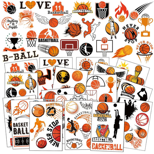 Ctosree 452 Pieces Basketball Temporary Tattoos for Kids Basketball Themed Birthday Party Gifts Decorations Sports Tattoos Stickers for Boys Girls School Prizes Rewards Party Favors