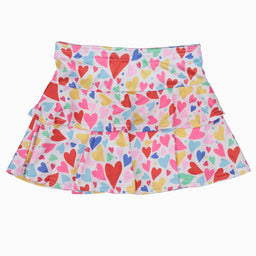 Rainbow Heart Ruffle Skort