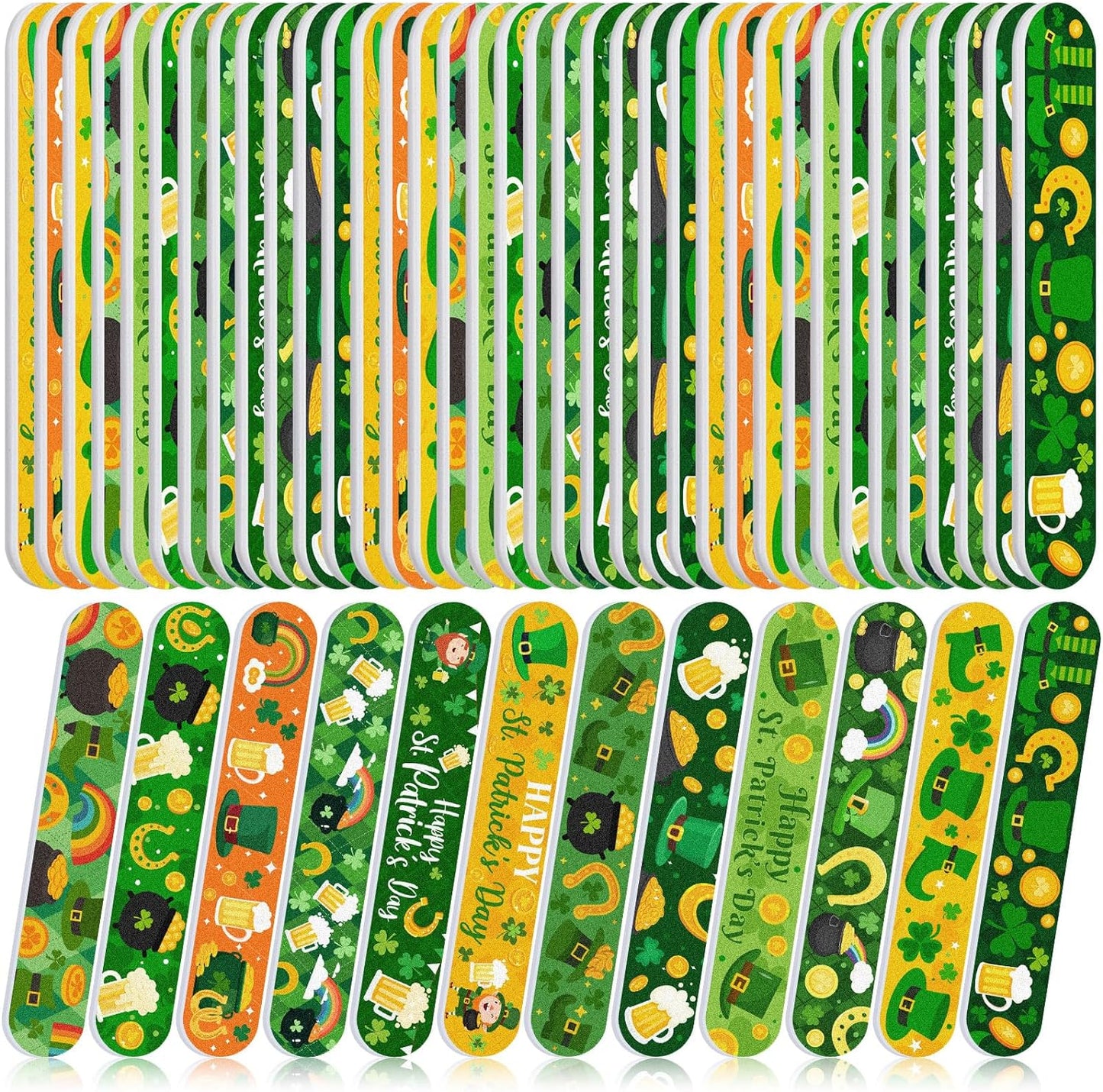 48 Pcs St. Patrick's Day Gift St. Patrick's Day Nail File Shamrocks Emery Boards Irish Manicure Tools for St. Patrick's Day Party Supplies, 12 Styles