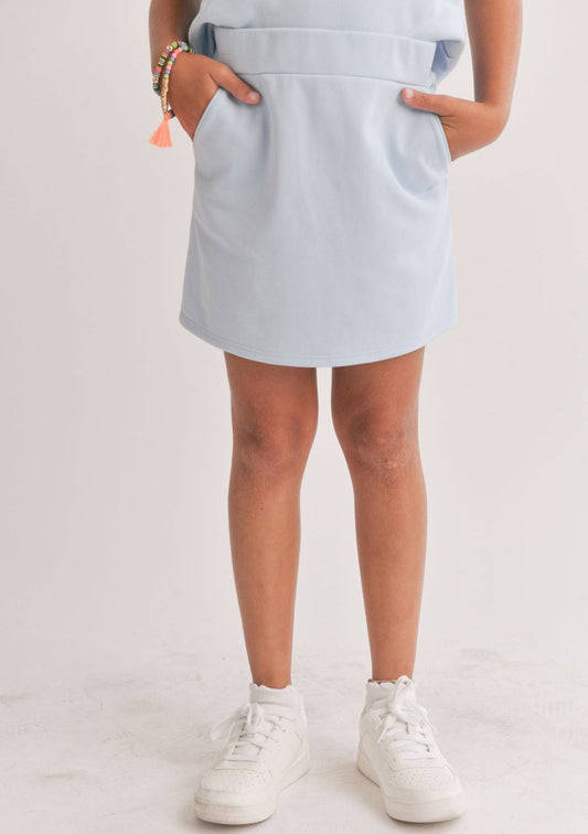 Tween Break A Sweat Mini Skirt, Sky