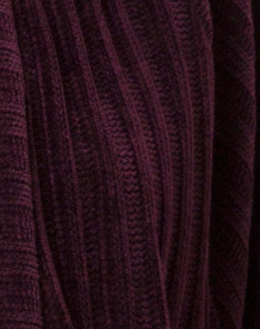 Boyfriend Cardigan in Chenille Plum